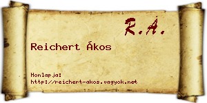 Reichert Ákos névjegykártya